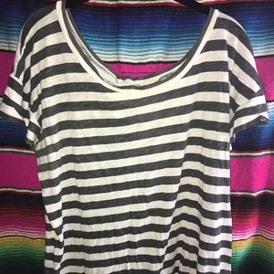 J.Crew striped button back t-shirt
